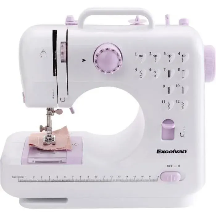 Machine à Coudre Couture Double Vitesse Portable Multifonction - Blanc - 12 Points - Automatique-keeper