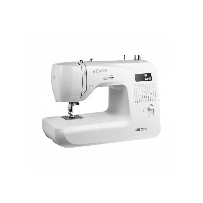 Machine à Coudre Électrique Informatisée Piqueuse 60 Motifs de Points avec Moteur Puissant Écran LED et Éclairage LED Cadre — coloris Blanc