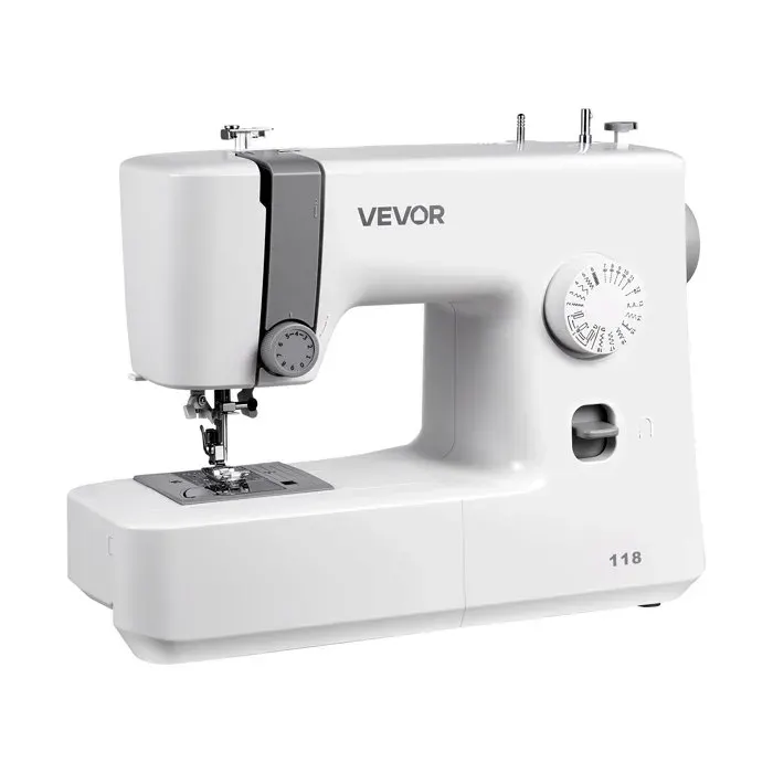 Machine à coudre électrique portable 18 motifs de points cadre métal et commande simple pour couture maison et réparations