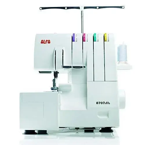 Machine à coudre et surjeteuse - Alfa - 8707 - 3 ou 4 fils - Pression pied ajustable - 120W