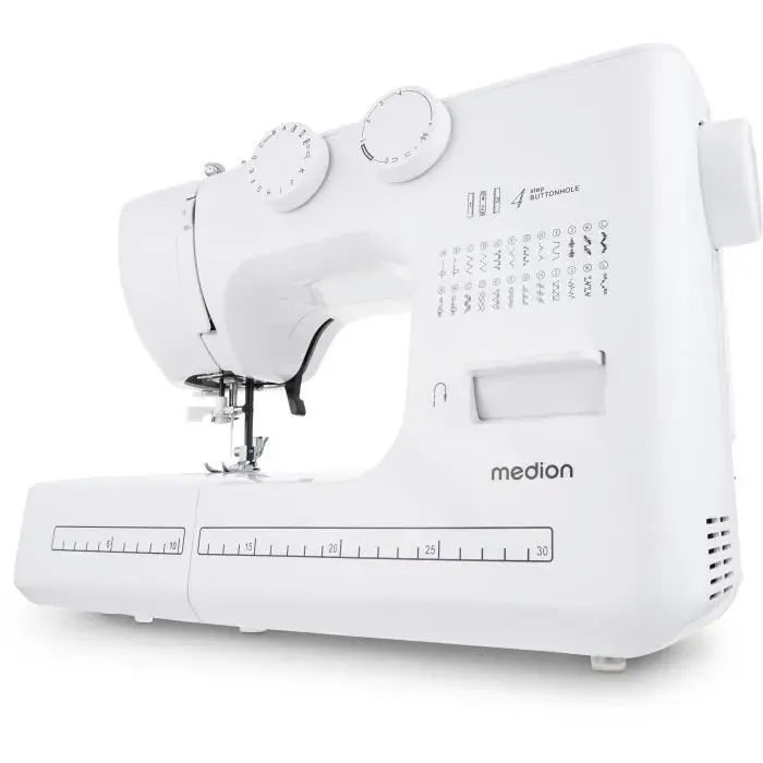Machine à Coudre - MEDION - SM 60 - 62W - 24 Points + Points Doubles - 700 tr/min - LED - Blanc