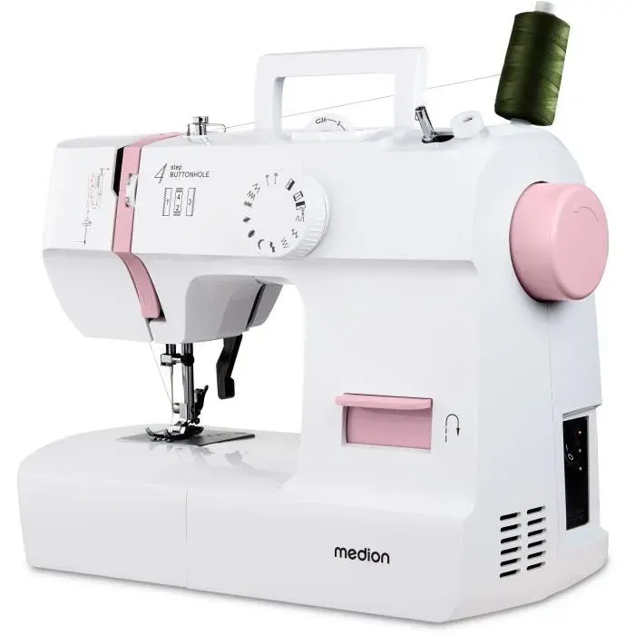 Machine à Coudre - MEDION - SM 70 - 71W - 12 Points - 700 tr/min - LED - Rose