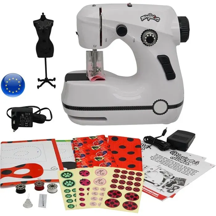 Machine à coudre miniature pour enfants - WYNCOR - Licence officielle Miraculous - Inspirée de Marinette — coloris Blanche