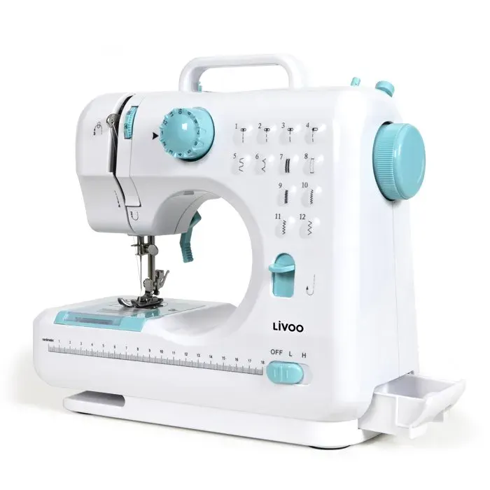 Machine à coudre portable - LIVOO - DOM547B - 12 points de couture - Double vitesse - Enfilage assisté