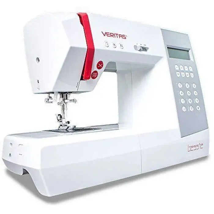 Machine à coudre - Veritas - Bessie - Plastique/Metal - Blanc/Rouge - 42x16x30cm