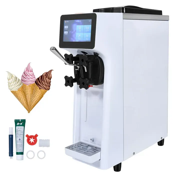 Machine à Crème Glacée Commerciale-VEVOR-10 L/h 900 W 1 Saveur-Machine à Glace Italienne Trémie en Inox de 4 L