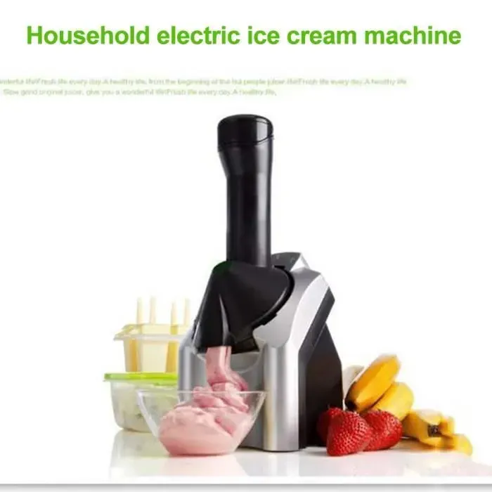 Machine À Crème Glacée Portable - Velunor - Appareil Domestique Aux Fruits - 200W - Gris