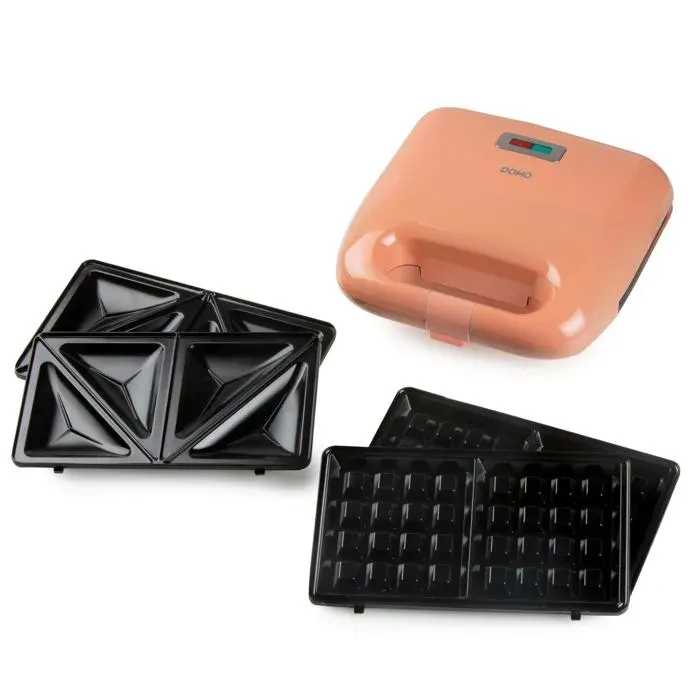 Machine à croque-monsieur - DOMO - DO1106C - 2 en 1 - Antiadhésif sans PFAS - Rose