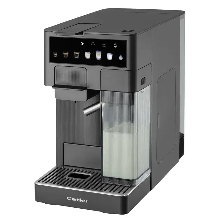 Machine à expresso à capsules CATLER Renzo ES 750 G - Café moulu compatible - Chauffe-tasses - Écran tactile couleur - Gris