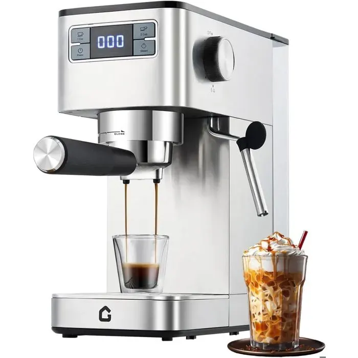Machine à Expresso à Porte-Filtre 15 Bars 1350 w Avec Mousseur à Lait Et Réservoir dEau De 125 l