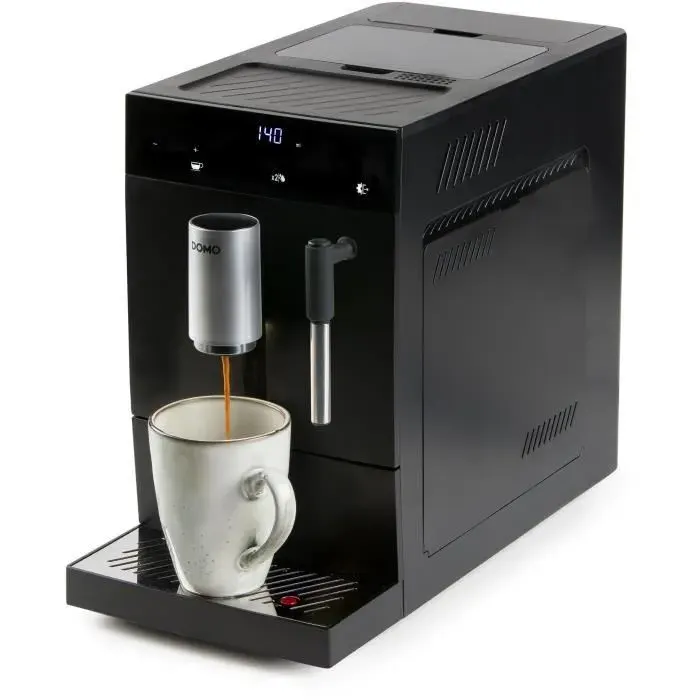 Machine à expresso automatique avec broyeur - DOMO - DO1150K - 1350 W - 19 bar - 125 g café - Noir