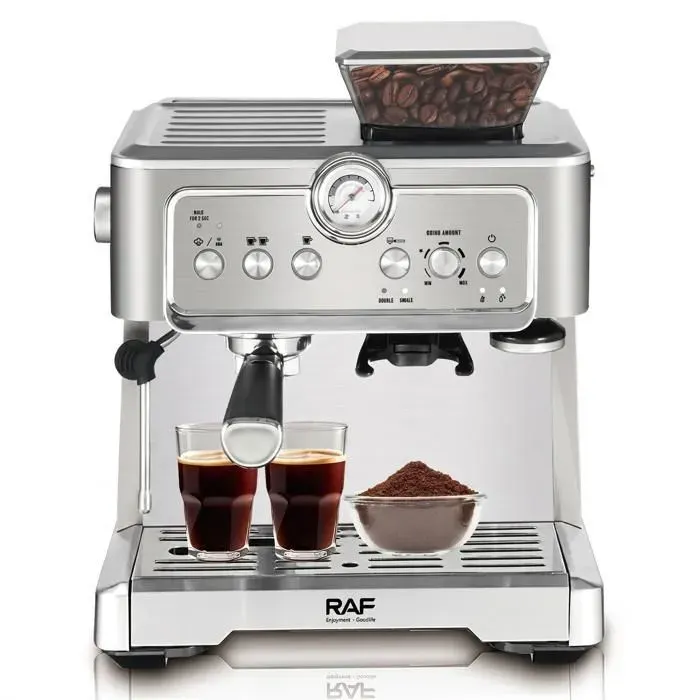 Machine à Expresso Automatique Broyeur 150g15Bar1350W2.3LR.0205Vapeur CappuccinoÉcran Tactile touche Café en Grains ou Moulu
