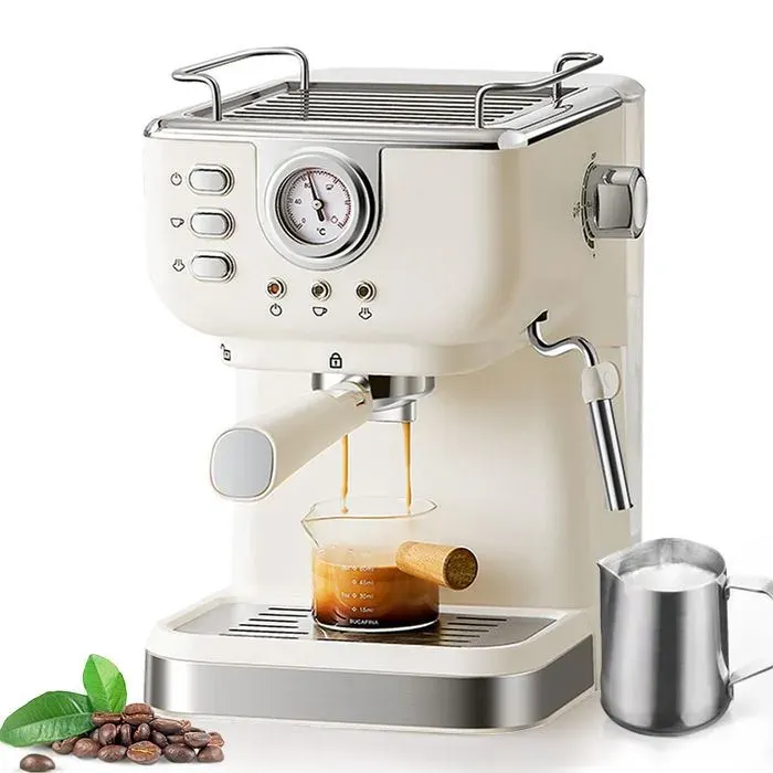 Machine à Expresso café- CM3120-pression 20 bars-système cappuccino-Extraction à 92 °C-1.5l Réservoir deau-blanc cassé