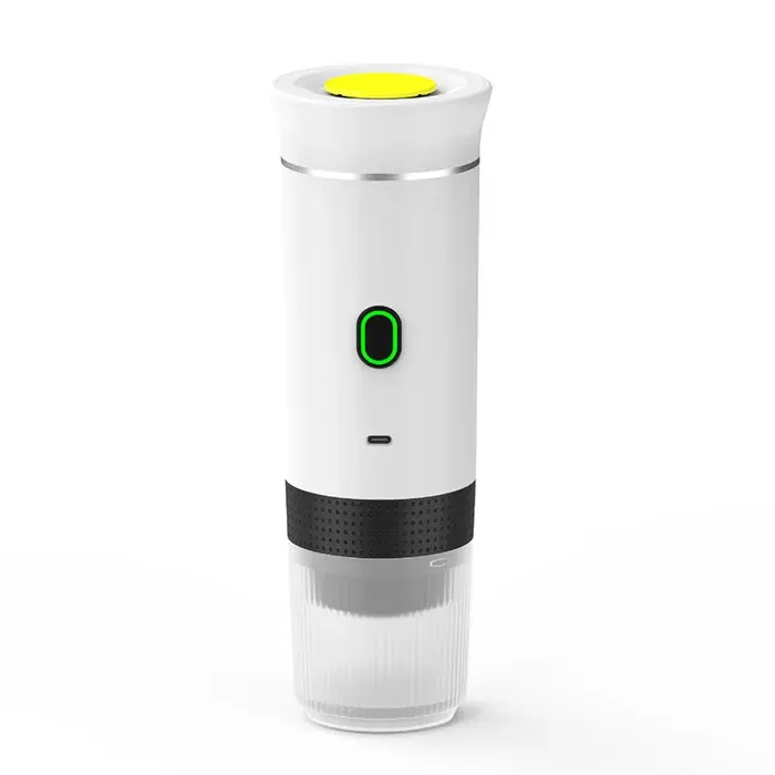 Machine à Expresso Compacte 60 ml – Rechargeable – Compatible Capsules & Café Moulu - Blanc - Machine à Café Portable