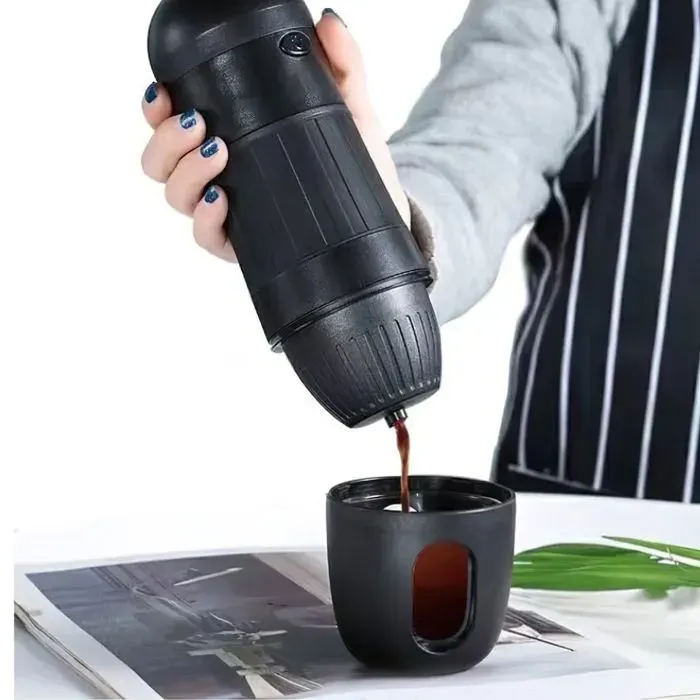 Machine à Expresso Électrique Portable Grande Capacité 180 ml Mini Machine à Café Portable pour Camping-car Randonnée Bureau