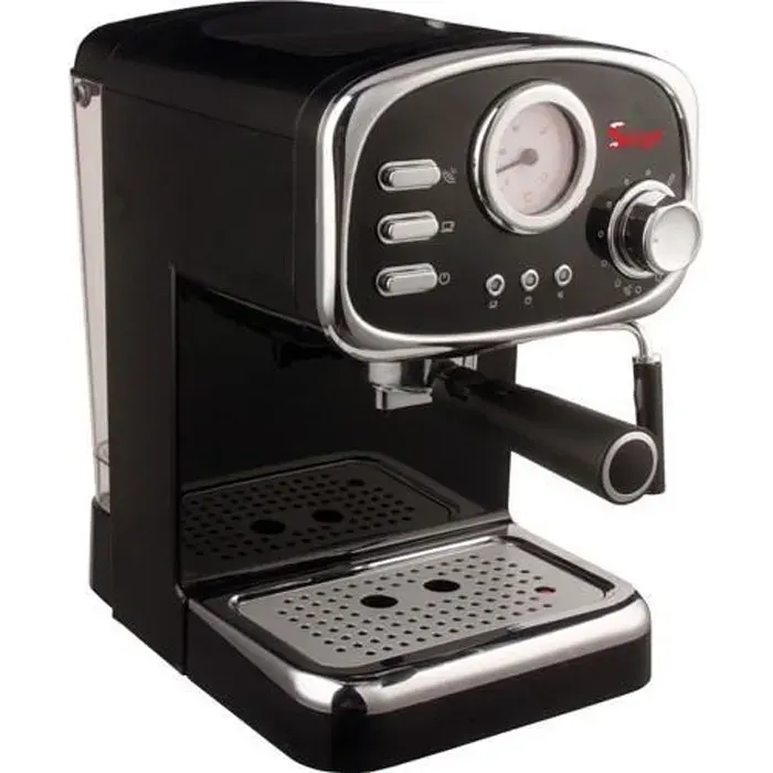 Machine à expresso et Cappuccino Design rétro - 1100W - 3 filtres - Pompe 15 bar [MADE IN ITALY] - Réservoir deau amovible 12 L