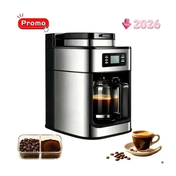 Machine à expresso italienne entièrement automatique avec moulin intégré - VVSIMLE - 1 000 W 12 L