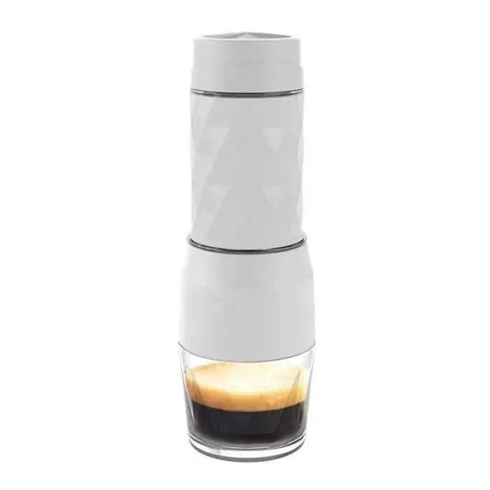 Machine à expresso portable 13-18 bars capacité de tasse de 120 ml réservoir deau de 80 ml adaptée à divers scénarios blanc