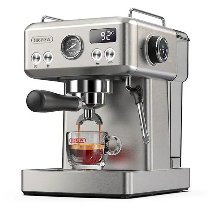 Machine À Expresso Semi-automatique HiBREW H10A-Pression 20 bars-Mousseur à lait-Température Réglable-Pichet 350 ml