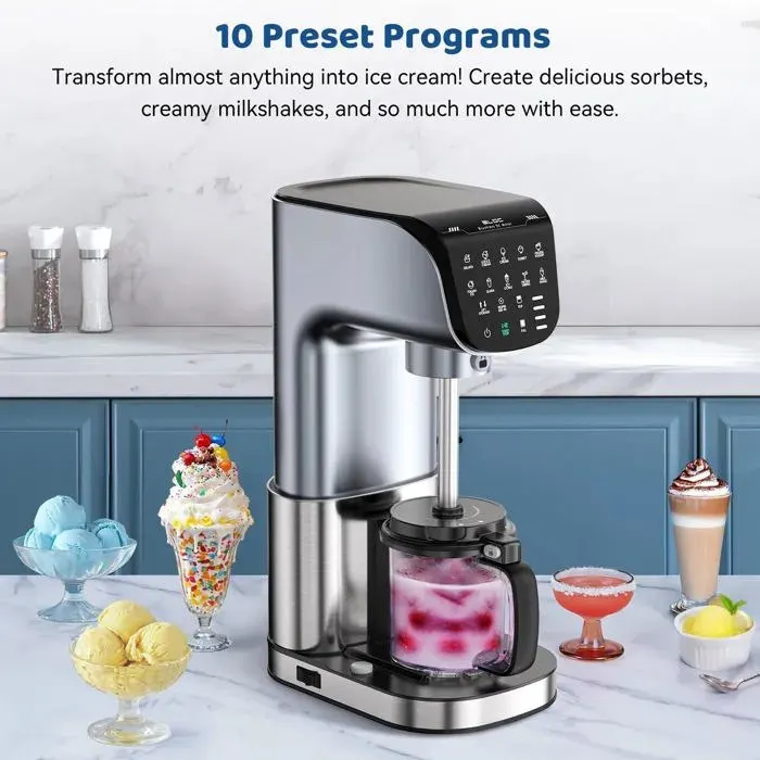 Machine à glace domestique relevable moteur CC sans balai 10 programmes préenregistrés