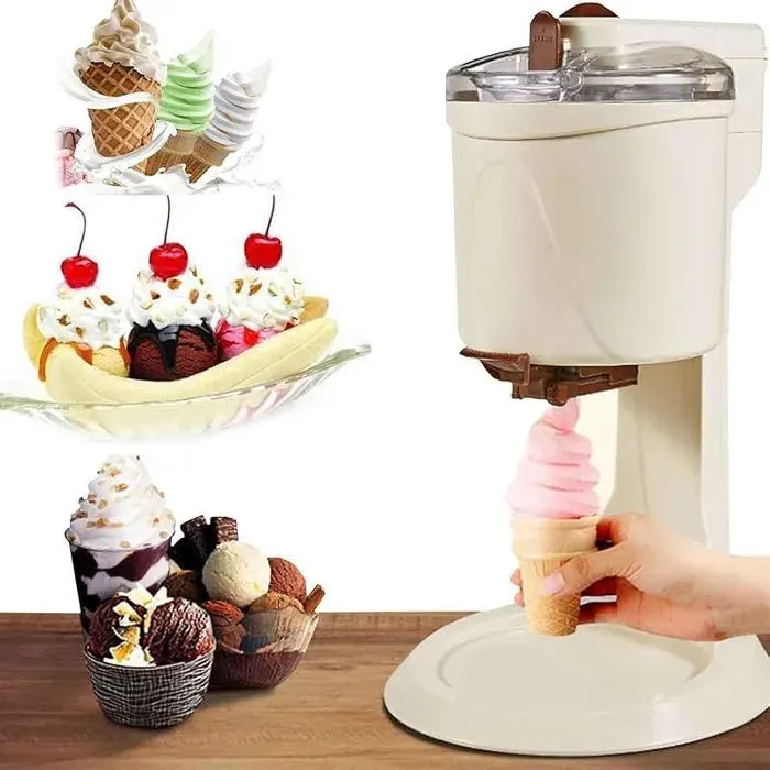 Machine à Glace Italienne Mini Automatique 1L Inox Réutilisable Multicolore SORBETIERE