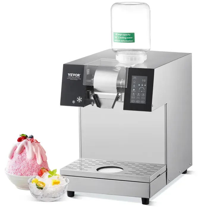 Machine à Glace Râpée de Neige Commerciale-VEVOR-Machine à Râper la Glace 240 kg/24H-Machine à Glace Pilée en Inox