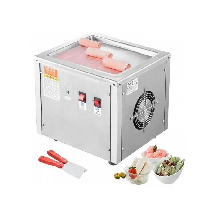 Machine à Glace Roulée 28x24x2 cm Plancha à Glace Roulée en Inox Alimentaire Machine à Rouler la Glace Commerciale avec