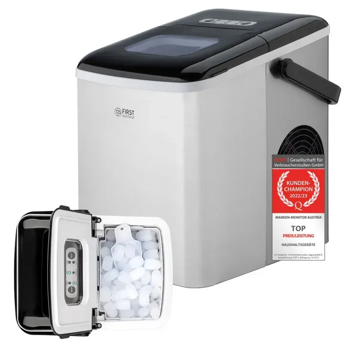 Machine à glaçons - 12 en 24h - 2 tailles de glaçons Icemaker 120W - 18L Acier inoxydable