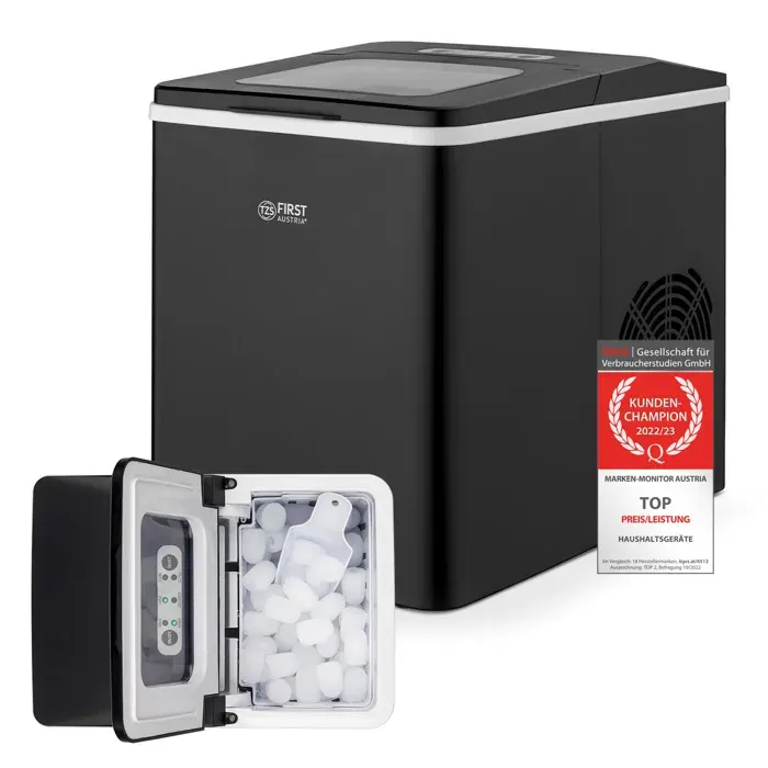 Machine à glaçons - 12 en 24h - 2 tailles de glaçons Icemaker 150W - 18L Noir