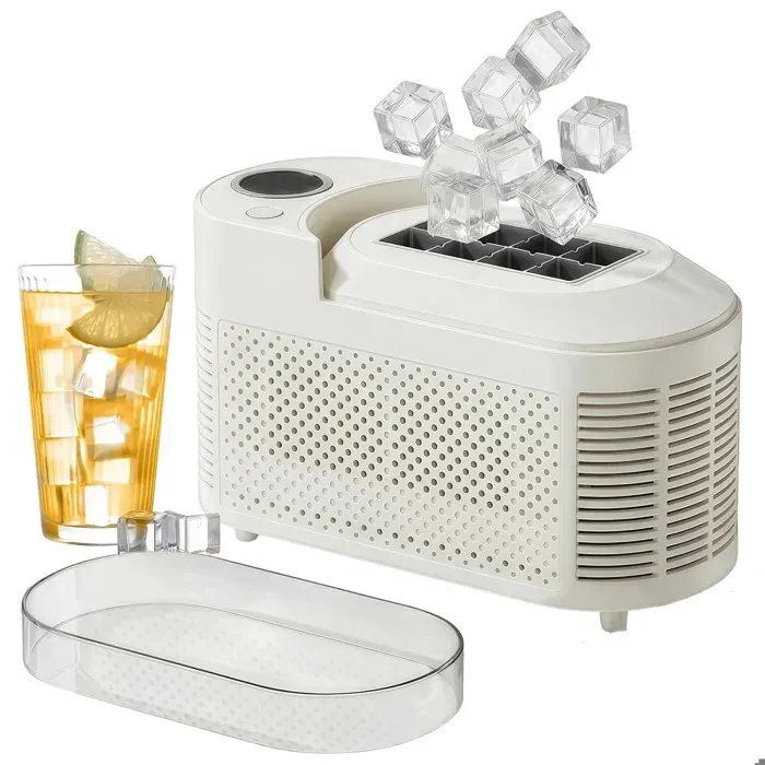 Machine à glaçons 120 W mini appareil automatique à glaçons cubiques 8 cubes en 10 min pour maison dortoir bureau camping