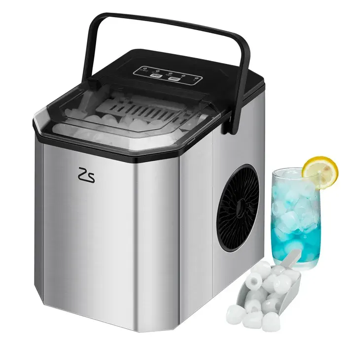 Machine à Glaçons 120W Ice Maker 9 Glaçons en 6 Minutes 12kg / 24 h Auto-Nettoyage Avec Pelle à Glace et Panier