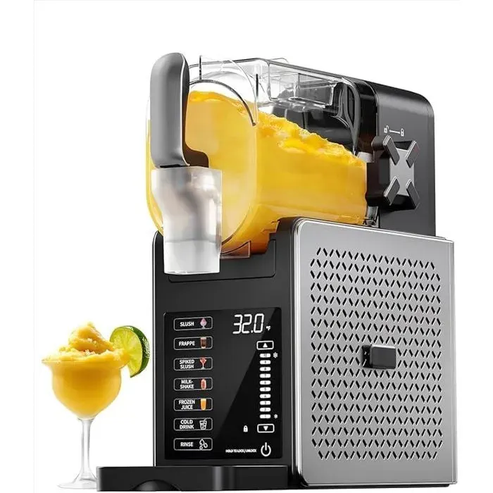 Machine À Glaçons – 25 L Slushie Machine Pas Besoin De Glace Avec Écran Led 6 Programmes Prédéfinis Pour Margaritas Frappés M