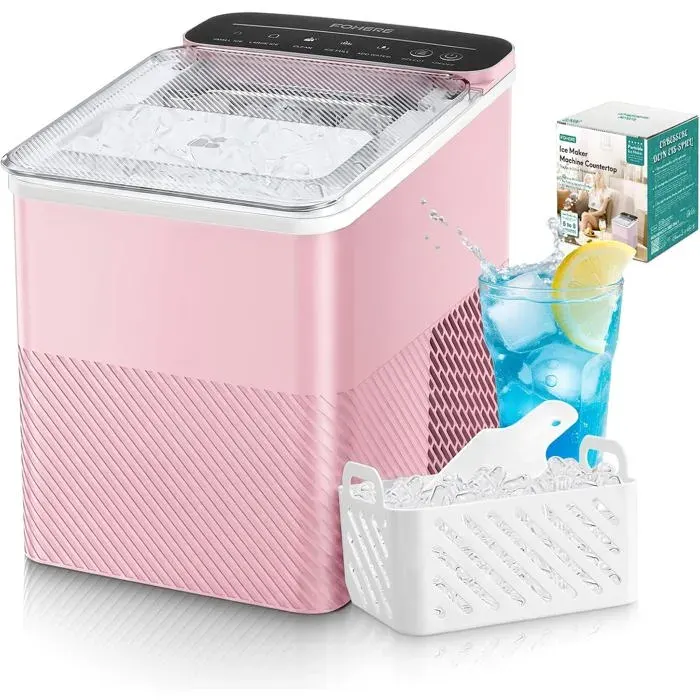 Machine à glaçons autonettoyante 14 kg - 2 tailles de glaçons en forme de balle silencieux compact couvercle transparent