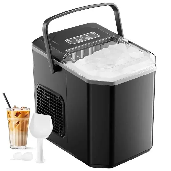 Machine à glaçons - AUTREMENT - Portable - 12 kg/24h - 9 glaçons/6–8 min - Noir