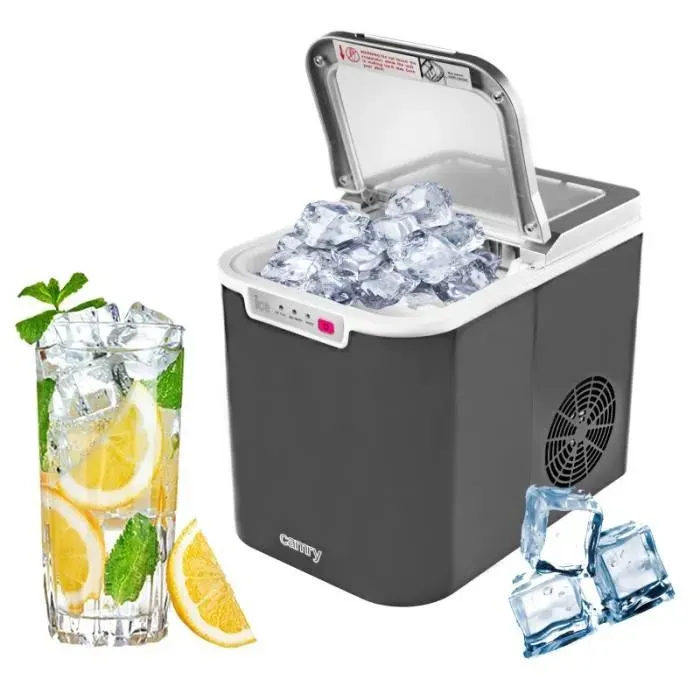 Machine à glaçons - CAMRY - 12kg/24h - 10 minutes - Réservoir 22L
