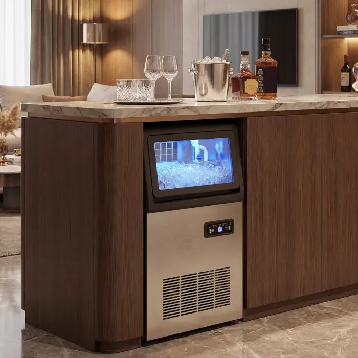 Machine à glaçons commerciale 36 kg/24h acier inoxydable ice maker capacité 75 kg 36 cubes par 10 minutes