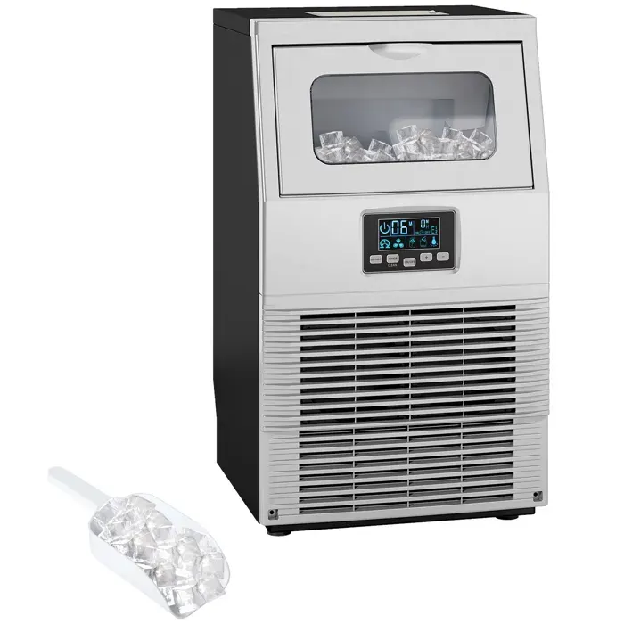 Machine à glaçons commerciale Zitty 30 kg/24 h LED minuterie 32 glaçons 12-20 min inox ABS argenté