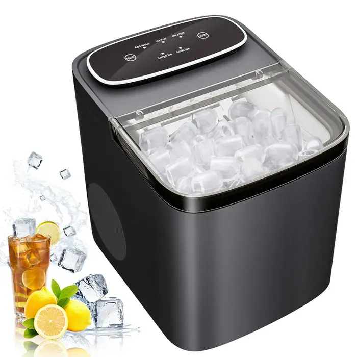 Machine à Glaçons Compacte à Glace Rapide – Mini Appareil à Glace 12-15KG/24H avec Réglage Taille des Glaçons Capacité Panier 0.6L