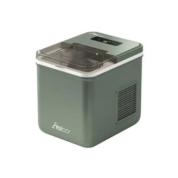 Machine à glaçons compacte - YOLCO - Pistachio - 10 kg/24h - 12-24 V (camping-car) - 29x23x28 cm
