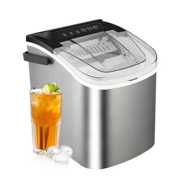 Machine à glaçons électrique portable 2 tailles de glaçons Glace rapide en 6 mins Auto-Nettoyage Silencieux pour bar à