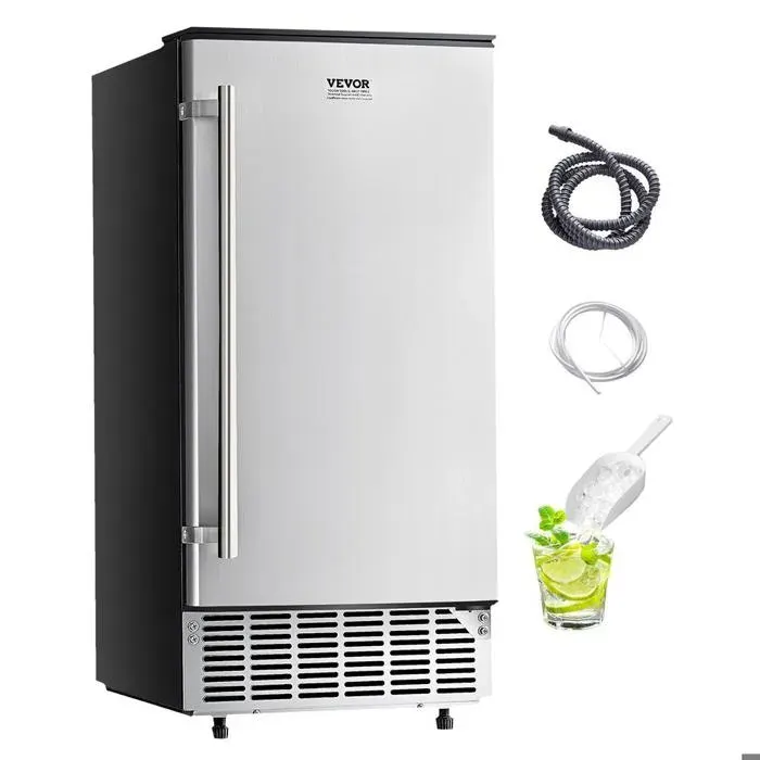Machine à glaçons encastrable sous plan 36 3 kg 24 h en acier inoxydable avec porte réversible pour cuisine bar bureau maison