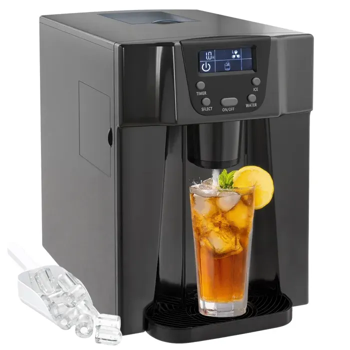 Machine à glaçons - HOMCOM - distributeur deau - 12kg en 24h 9 glaçons en 6-10 minutes - plastique - 252x389x363cm - noir