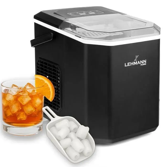 Machine à glaçons LEHMANN Frosty - LHOIM-1213 - 100W - 12kg/24h - Prête en 6 min - Noir mat