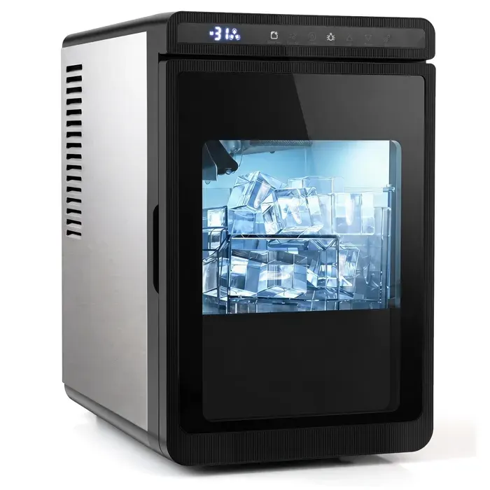 Machine a Glacons Portable-GIANTEX-12 kg/24h Machine à Glace Portable Glace carrée de 4 cm 3 Glaçons en 20 Minutes Minuterie 24H
