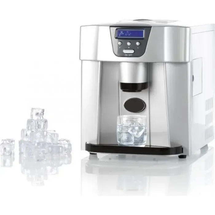 Machine à glaçons - ROSENSTEIN & SOHNE - 8 kg de glace par jour - 3 calibres - Gris