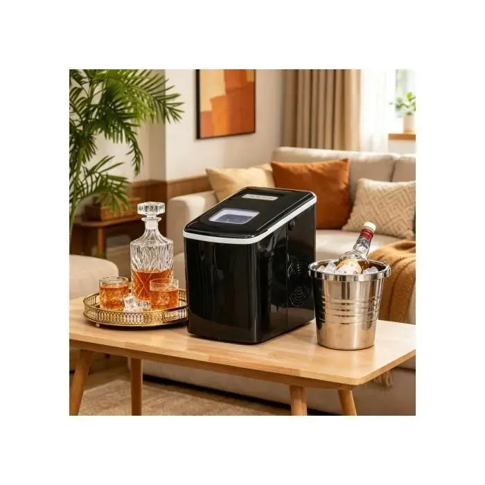 Machine à glaçons - SOGEU - 120W - 12kg/24h - 9 glaçons en 8 min - Réservoir 18 L — coloris Noir