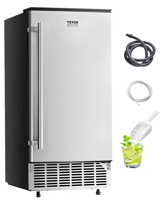 Machine à Glaçons - VEVOR - HBZB-36F - Acier Inoxydable - Drainage Électrique - 80 lb/jour