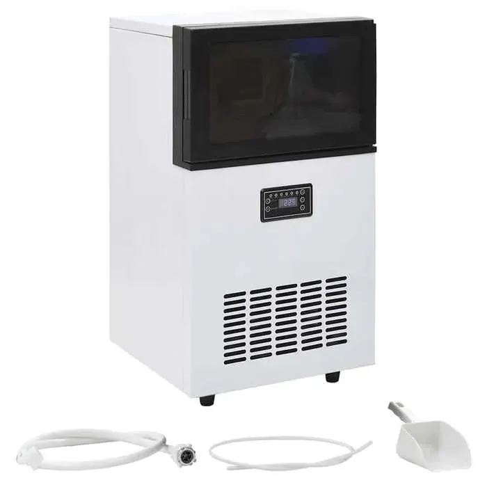 Machine à glaçons - vidaXL - 45 kg/24 h - 36 glaçons par cycle - Noir - Acier inoxydable - 36x345x63 cm - Faible bruit