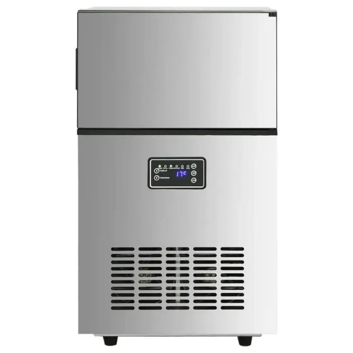 Machine à glaçons - VIDAXL - Argentée - 45 kg de glace par jour - Indicateur lumineux intelligent