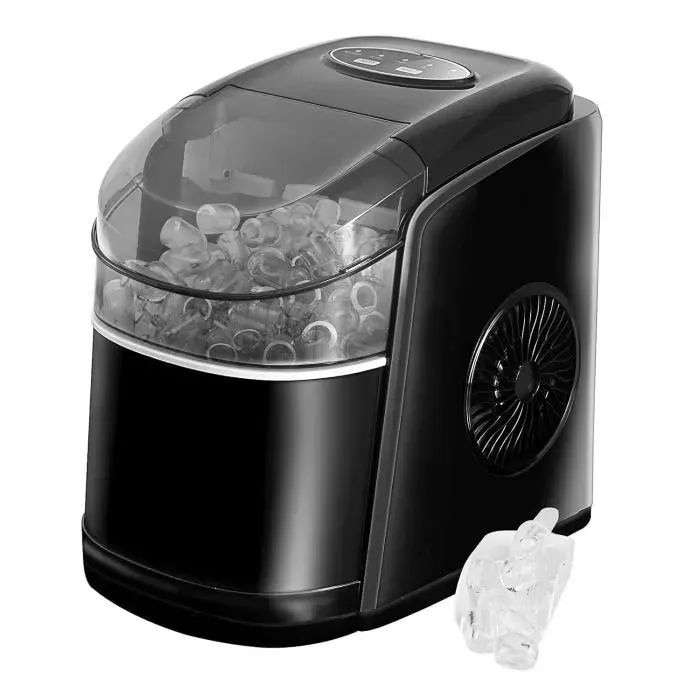 Machine à glaçons - VPCOK DIRECT - 12kg/24h - Nettoyage automatique - Détection précise - Noir
